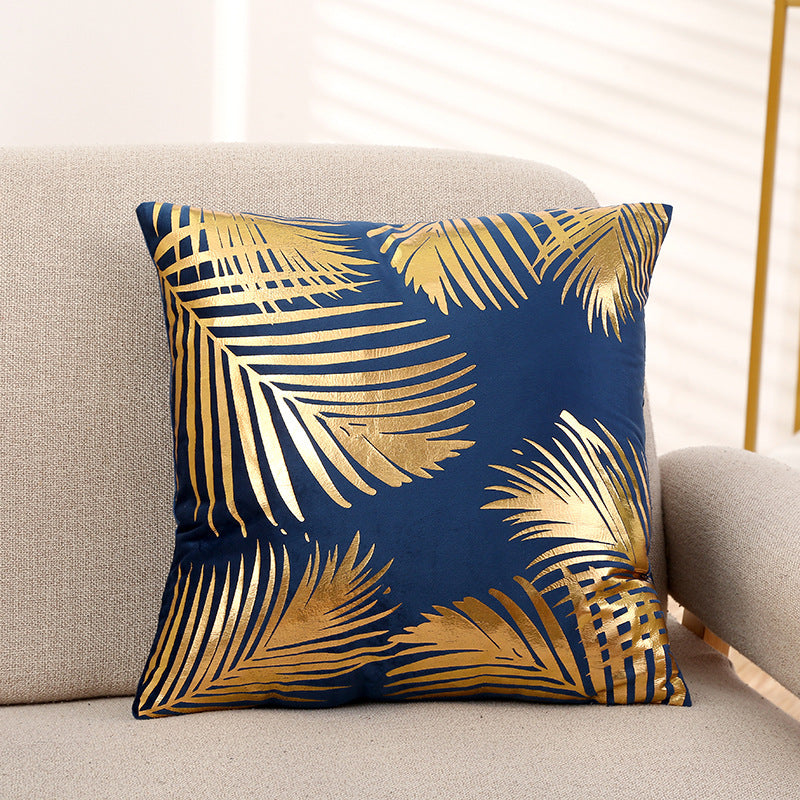 Gold Leaf Pattern Velvet Cushion Covers 45 x 45 cm-6