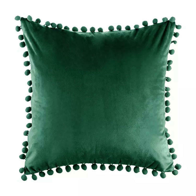 Tassel Velvet Cushion Covers With Pom Pom 18 X 18" (45 Cm)-10
