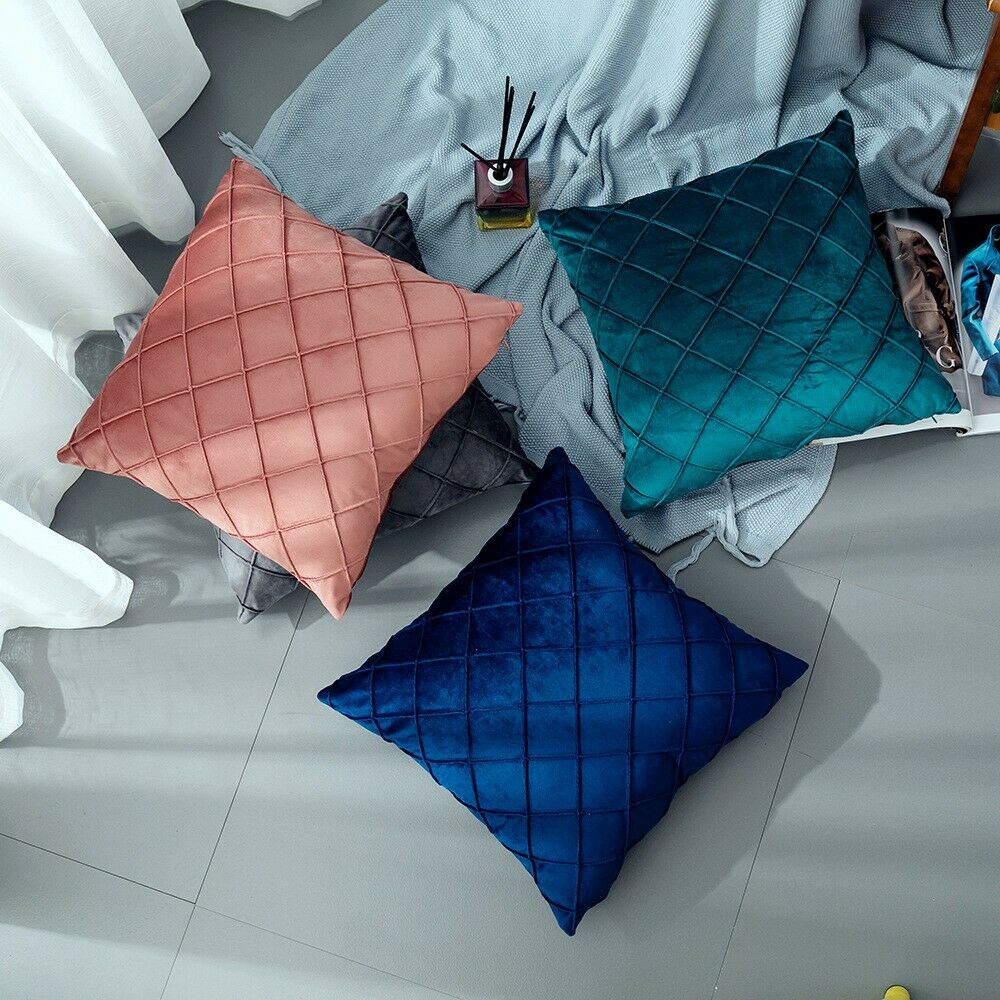 3D Pattern Velvet Cushion Covers 43x43cm (17 X 17 ")-2