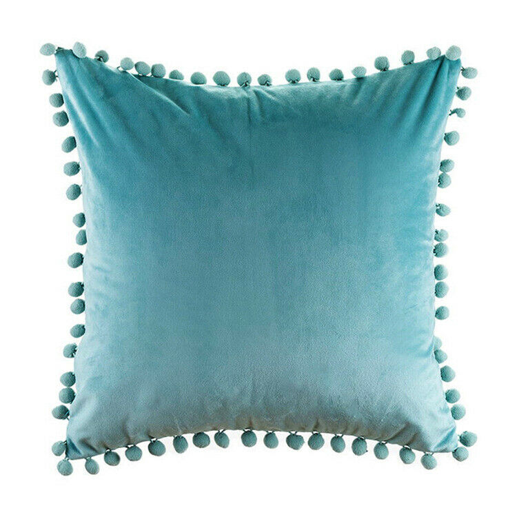 Tassel Velvet Cushion Covers With Pom Pom 18 X 18" (45 Cm)-6