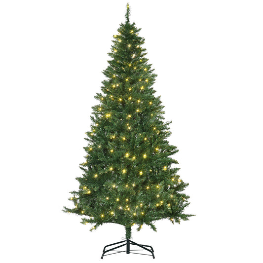 6ft Prelit Christmas Tree Artificial Tree Warm White LED Light Holiday Home Xmas Decoration, Green-0
