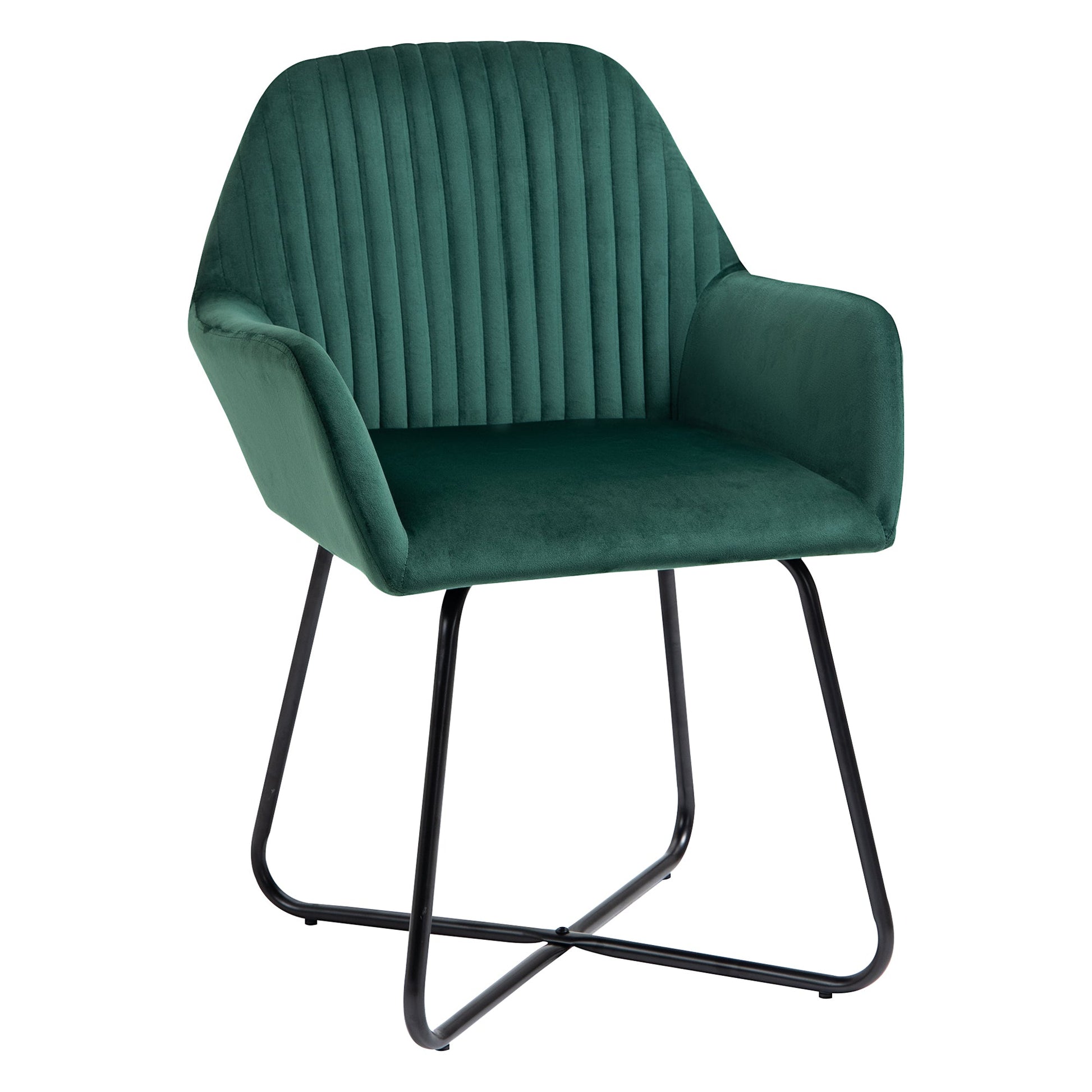 Modern Upholstered Accent Chair with Metal Base for Comfortable Living Room - Green-0