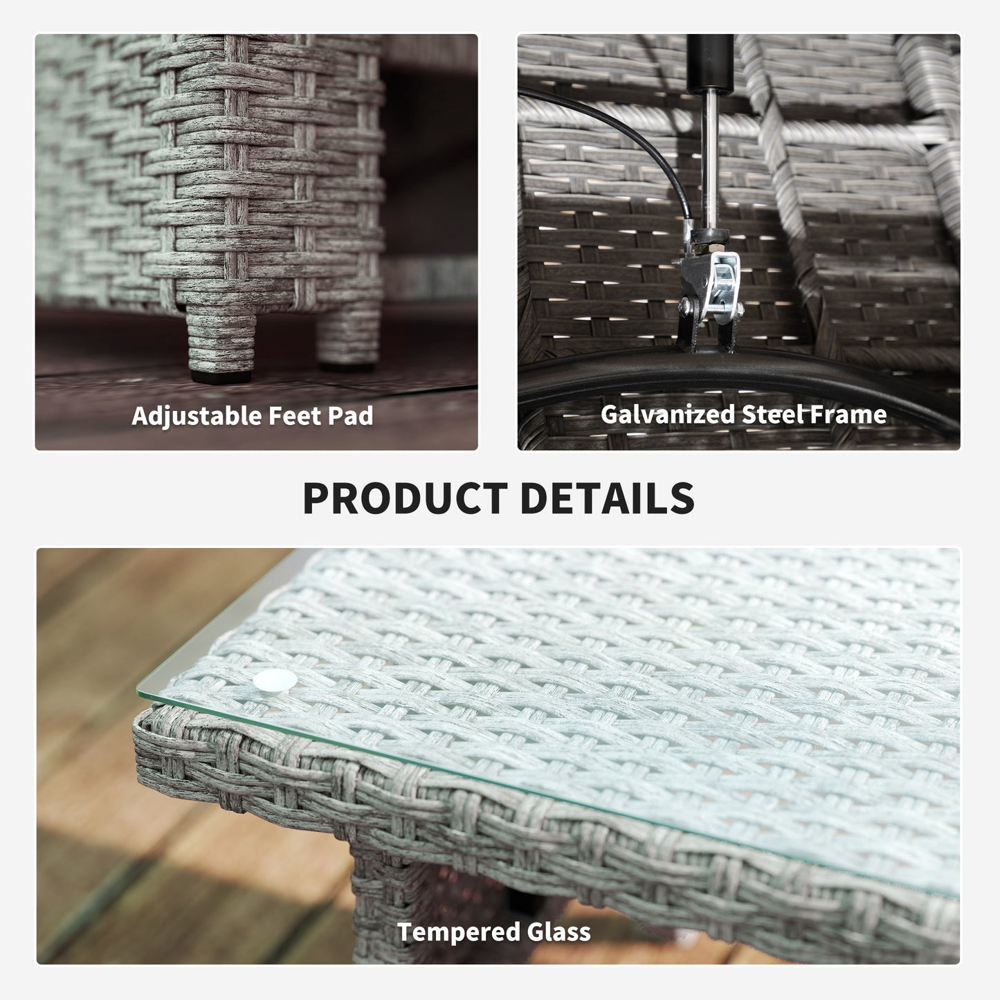 Outsunny Loveseat Rattan Garden Furniture Sets