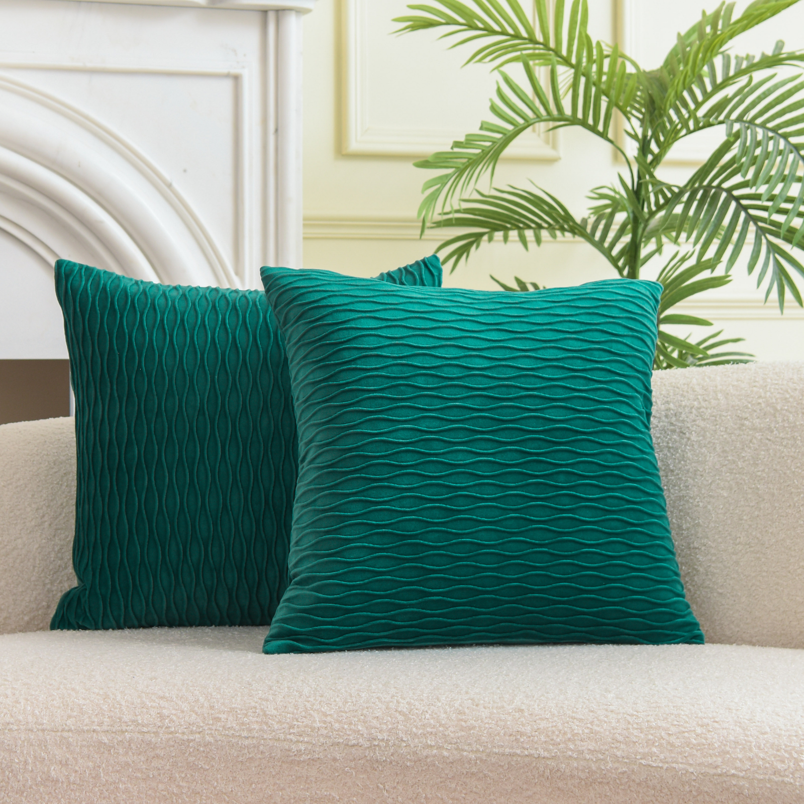 Wave Pattern Velvet Cushion Covers ( 45X45CM, 50CMx50CM and 55x55CM)-9