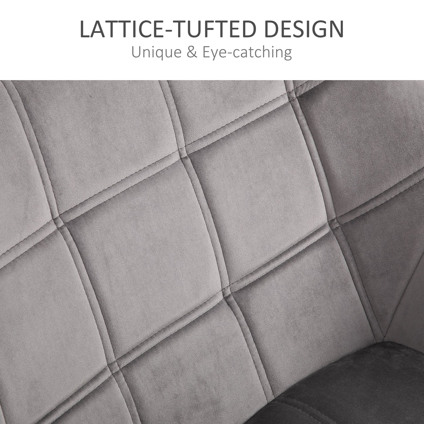 Luxe Velvet Accent Armchair Set of 2 - Grey-4