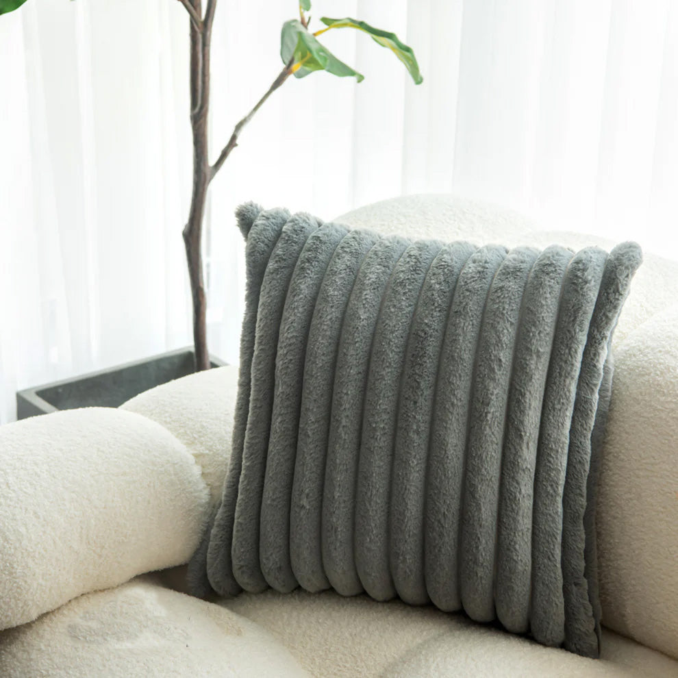 Textured Striped Corduroy Style Cushion Cover