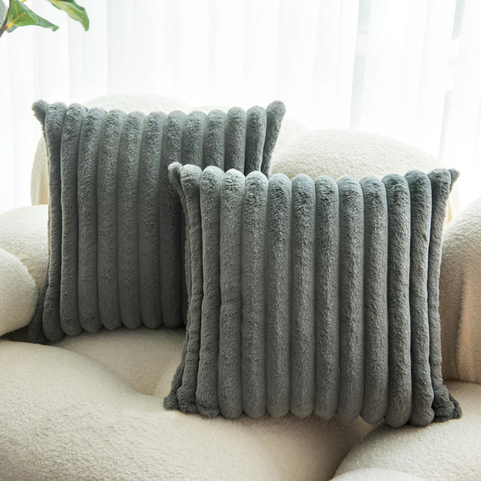 Textured Striped Corduroy Style Cushion Cover
