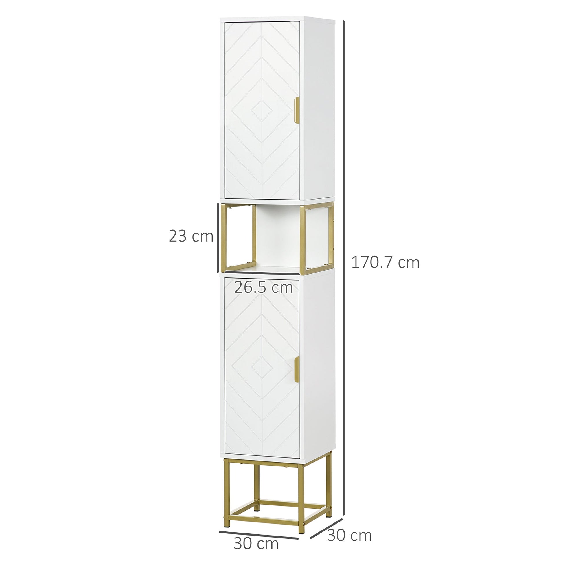 Narrow Bathroom Storage Cabinet with Adjustable Shelf - White-2