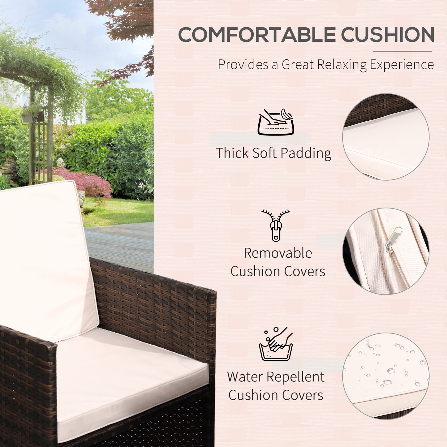 Outsunny 10 Seater Rattan Cube Garden Set
