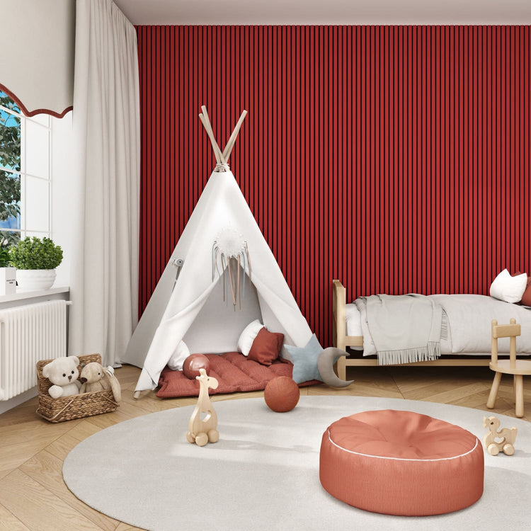 Acoustic Wall Panels in Red Wonder with Black Backing-4