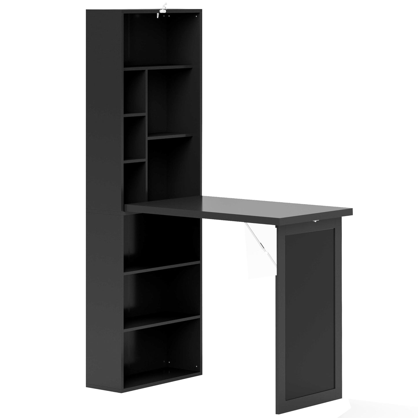Three-Part Work Desk, with Storage and Chalkboard - Black-0