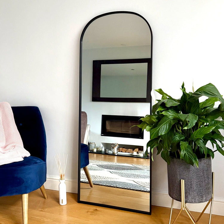 Yoko - Black Metal Gentle Arch Mirror - 160cm x 60cm-4