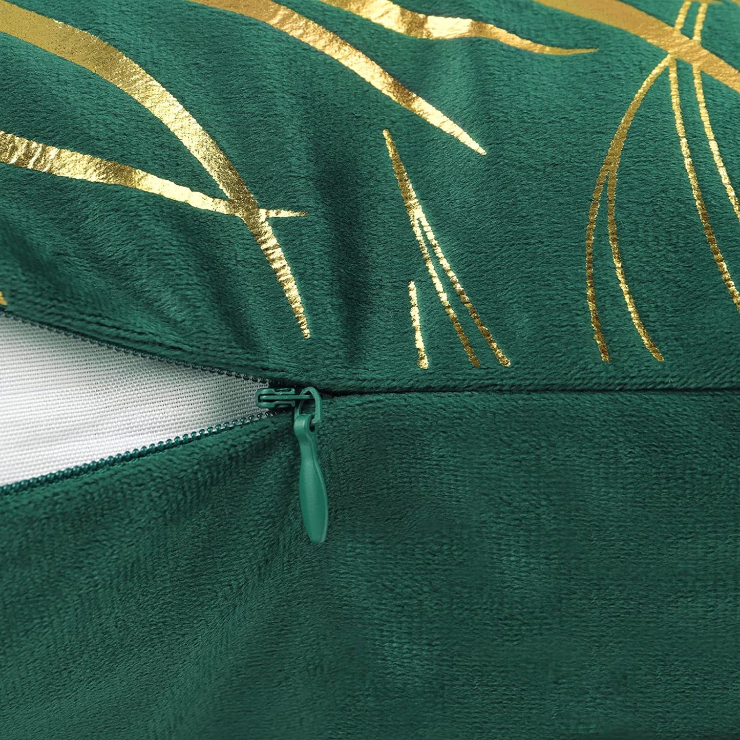 Gold Leaf Pattern Velvet Cushion Covers 45 x 45 cm-4