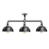 Industrial Retro Texas Style Pipe Lights Semi Flush Brushed copper Metal Ceiling Lamp Shade E27~3596-6