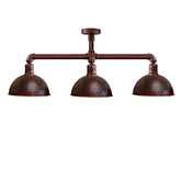 Industrial Retro Texas Style Pipe Lights Semi Flush Brushed copper Metal Ceiling Lamp Shade E27~3596-5