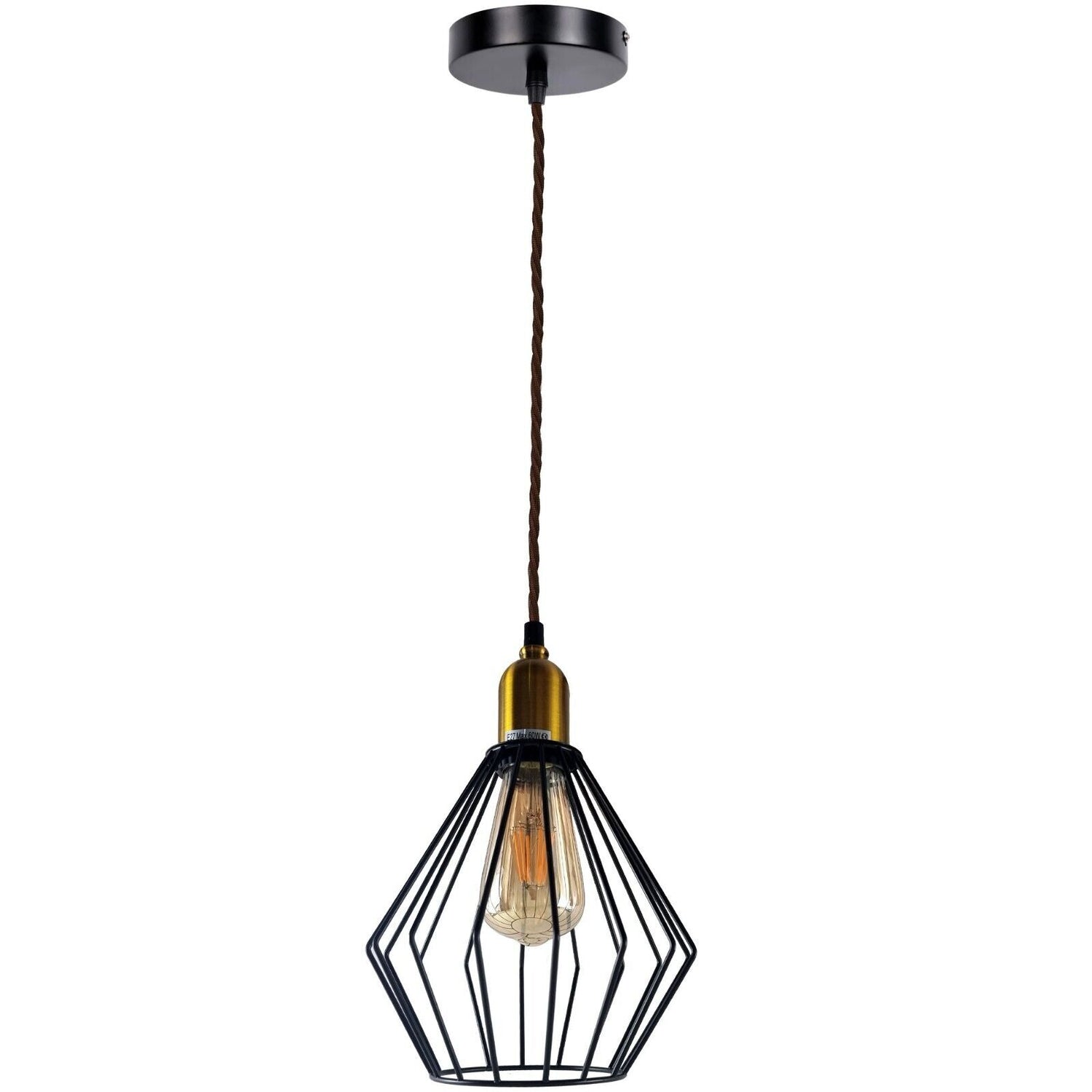 Vintage Retro Ceiling Pendant Light Fitting Wire Cage Lampshades, E27 Holder~4051-4