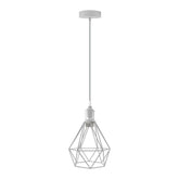 E27 White Hanging Light Cage Shade Loft Style Metal Ceiling Pendant Lamp~4341-1