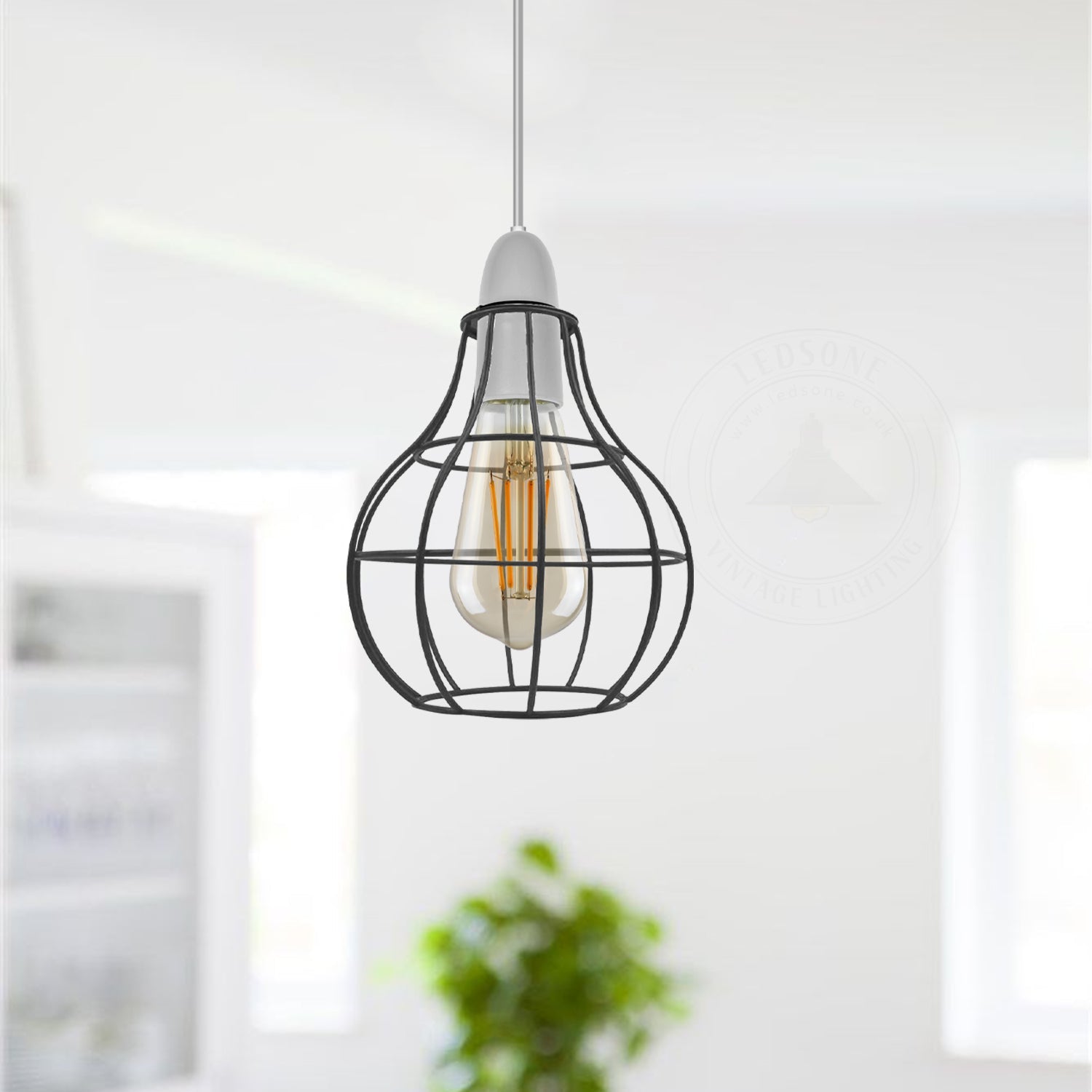 Vase Shape Black Rustic Cage Lampshades Industrial Vintage Style~2850-4