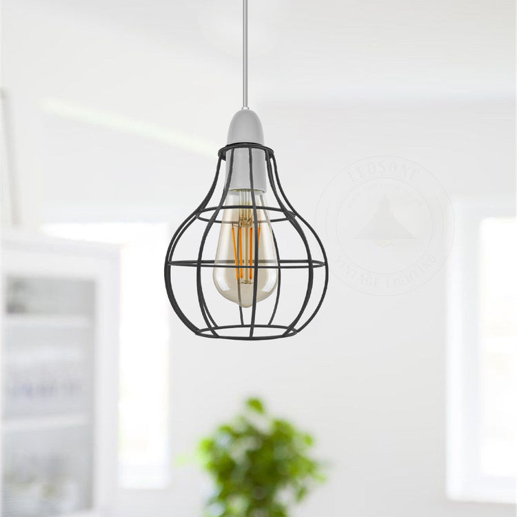Vase Shape Black Rustic Cage Lampshades Industrial Vintage Style~2850-4