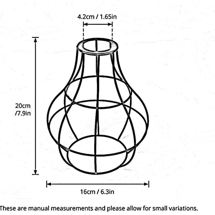 Rustic State Industrial Vase Shape Red Wire cage~2848-2
