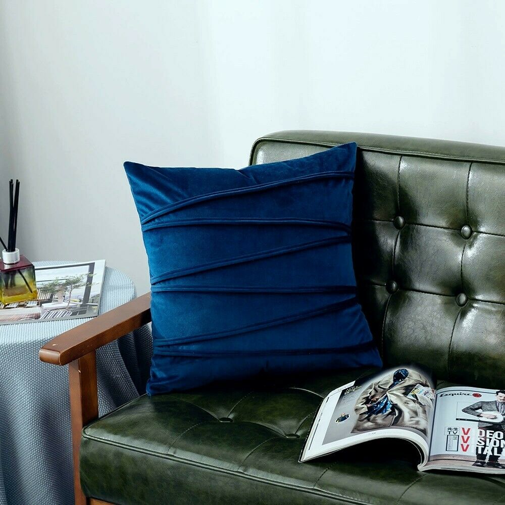 Velvet Cushion Cover with Stripe18 X18" (45 Cms)-5