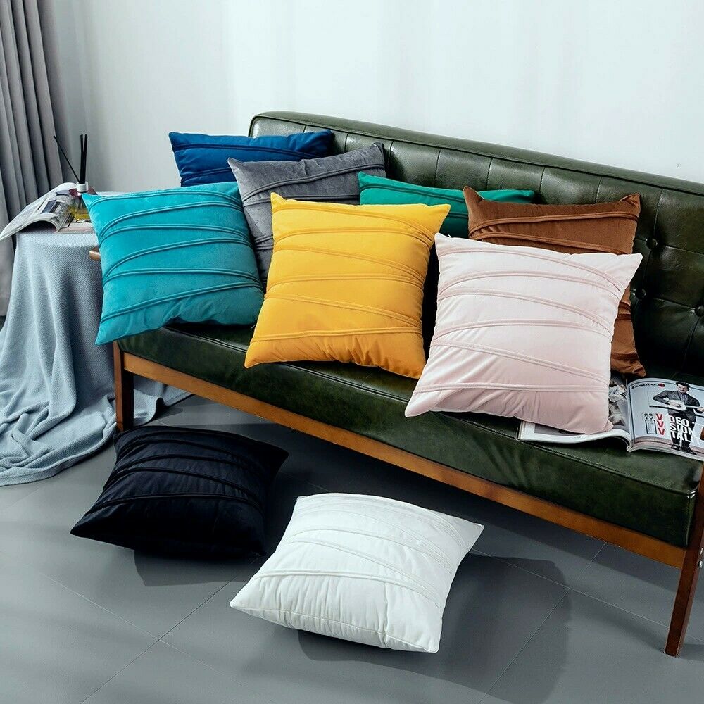 Velvet Cushion Cover with Stripe18 X18" (45 Cms)-1