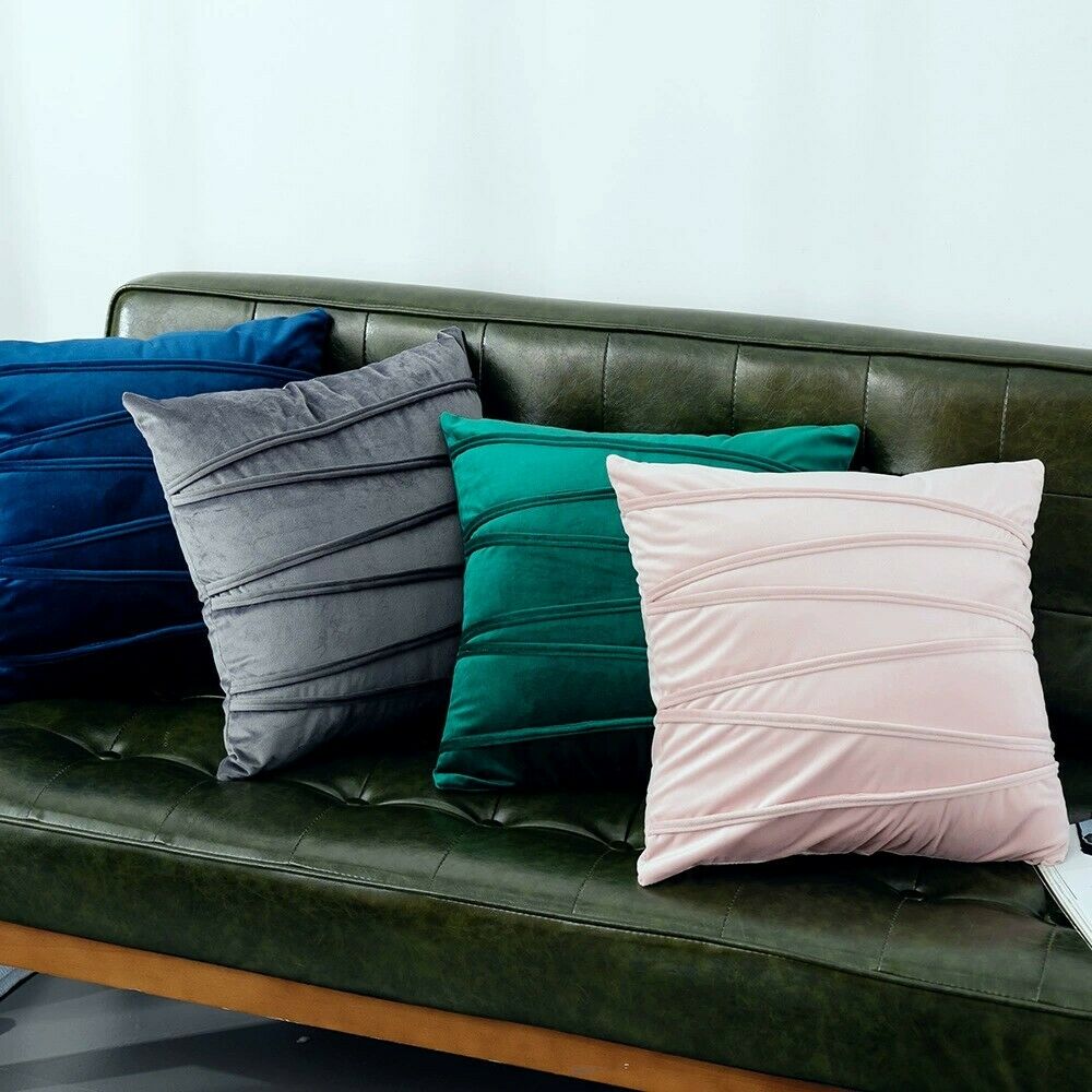 Velvet Cushion Cover with Stripe18 X18" (45 Cms)-2