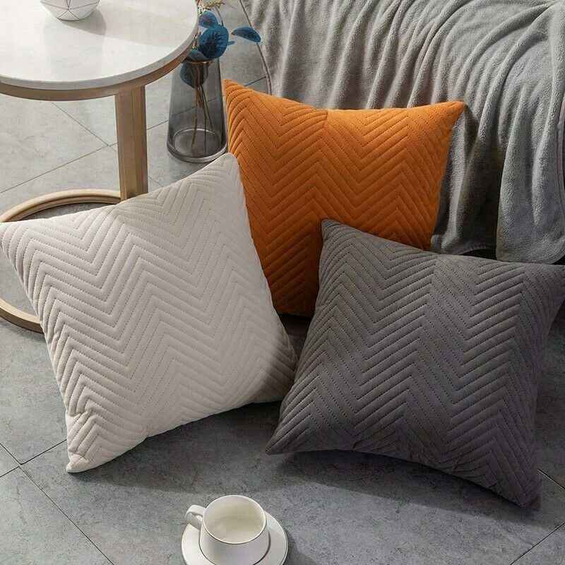 Herringbone Velvet Cushion Covers 18 X 18"-2