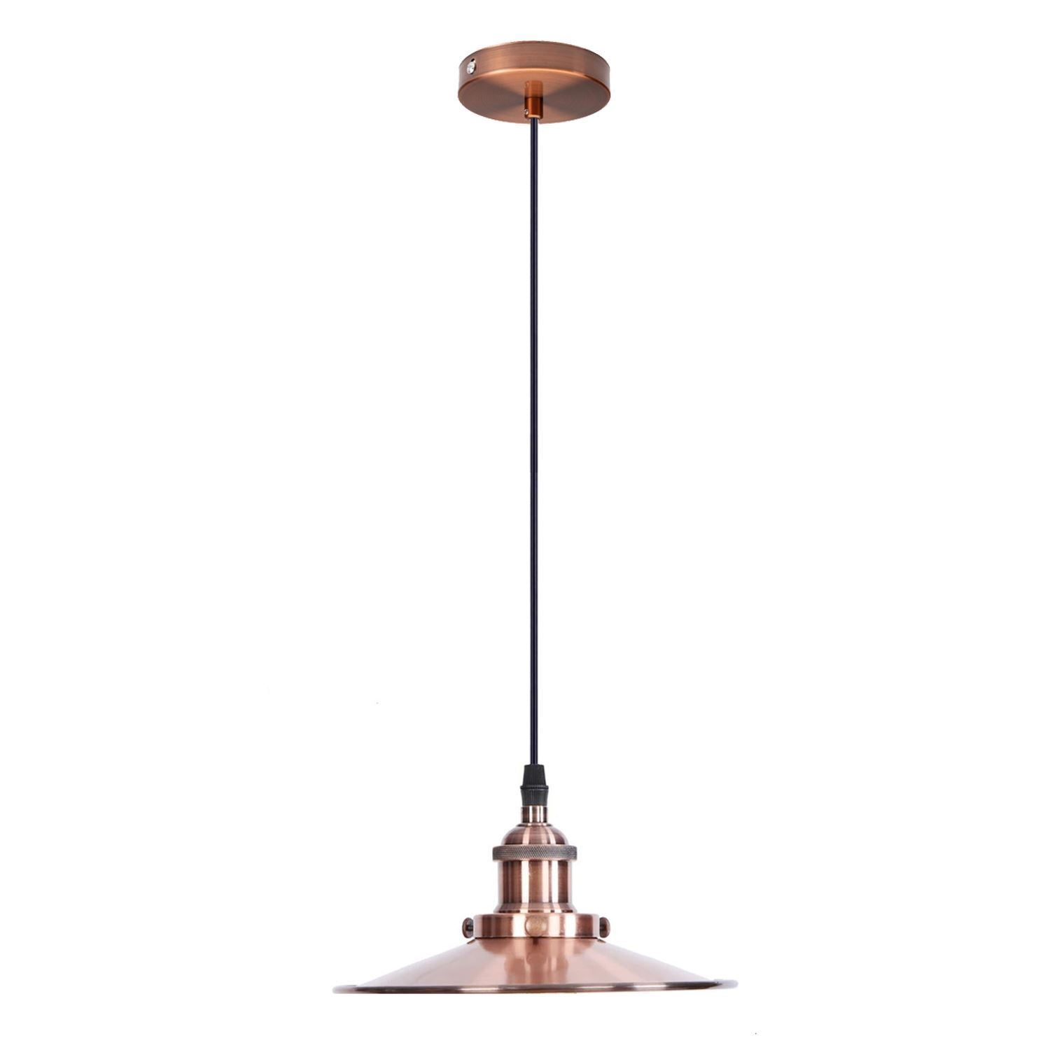 vintage industrial metal retro ceiling pendant light copper shade~1297-8