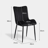 Myra Velvet Dining Chairs [Set of 2]-3