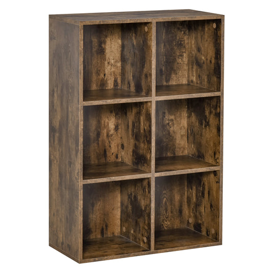 Cubic Cabinet Bookcase Shelves Storage Display for Study, Living Room, Home, office, Rustic Brown-0