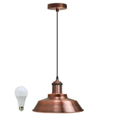 vintage industrial metal retro ceiling pendant light copper shade~1297-11