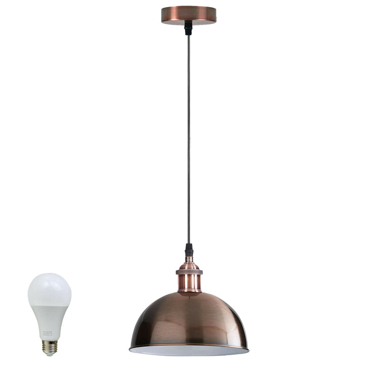 vintage industrial metal retro ceiling pendant light copper shade~1297-9