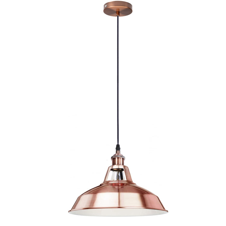 vintage industrial metal retro ceiling pendant light copper shade~1297-6