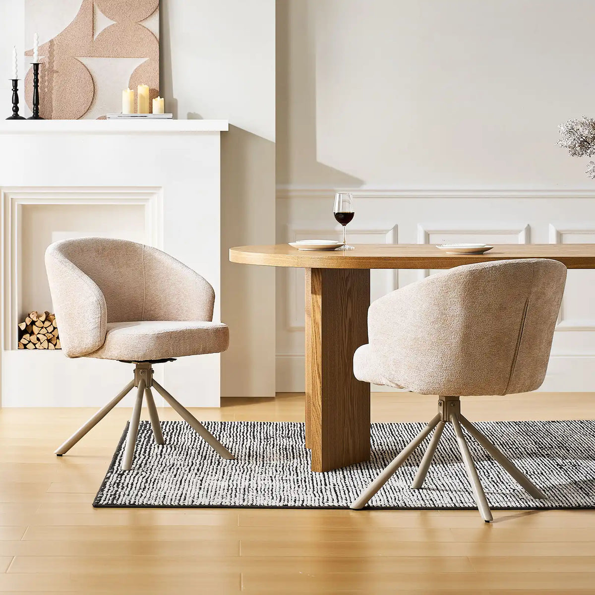 Cleo Cream Swivel Desk Chair-3