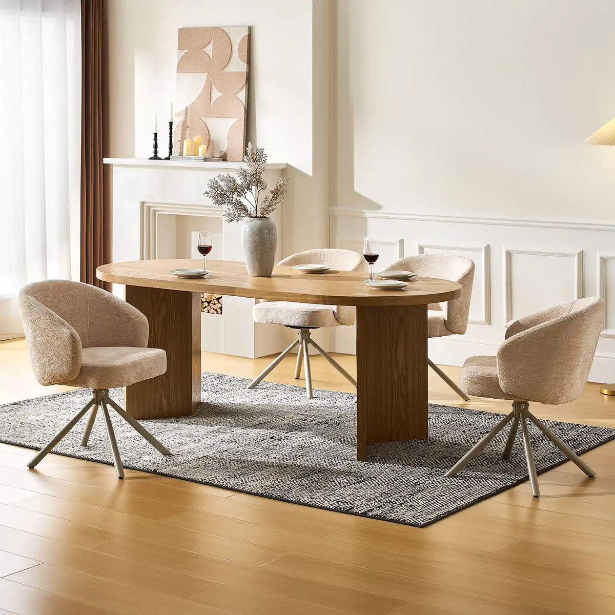 Cleo Cream Swivel Desk Chair-4
