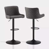 Dundas Faux Leather Bar Stools [Height Adjustable] [Set of 2]-6