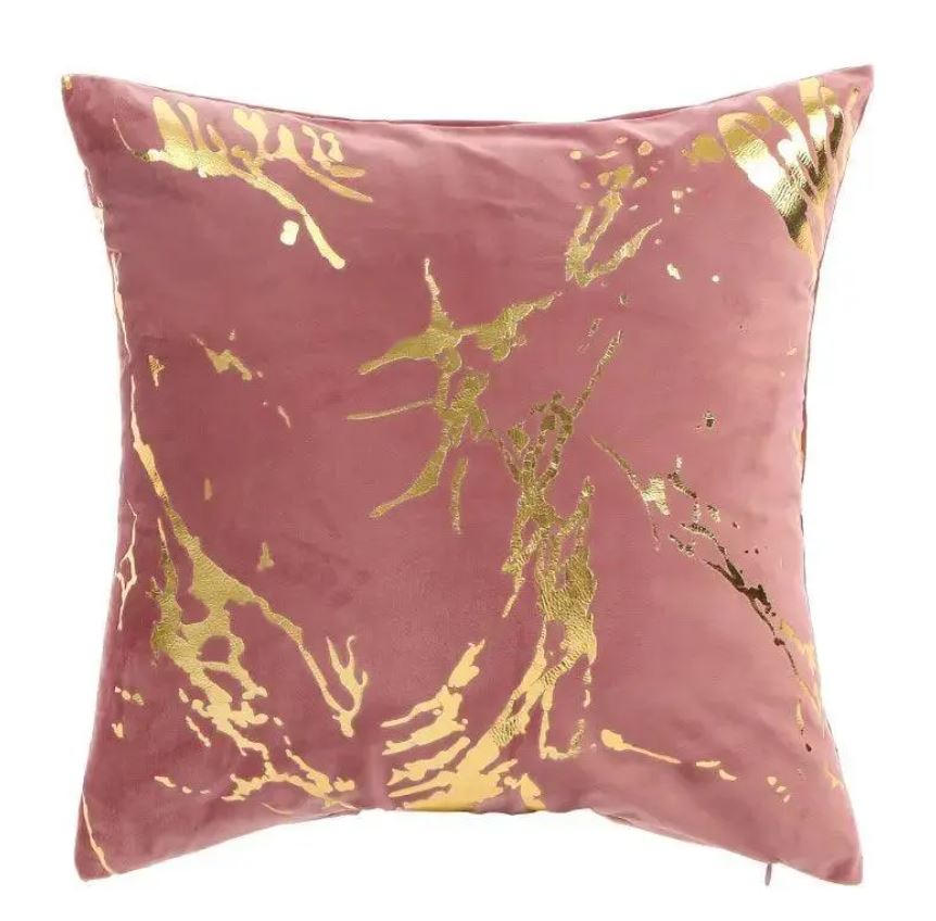 Gold Marble Velvet Cushion Cover