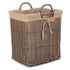 Wicker Rectangular Wicker Log Basket with Lining-0