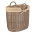 Hessian Lined Oval Wicker Log Basket-0