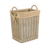 Small Rectangular Hessian Lined Wicker Log Basket-0