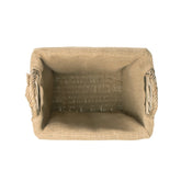 Small Rectangular Hessian Lined Wicker Log Basket-2