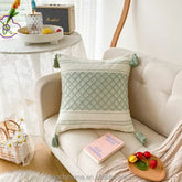 Custom Woven Moroccan Boho Tassel Style Tufted Square Cushion Covers Home Decoration 45x45cm (18 x 18 Inches)-3
