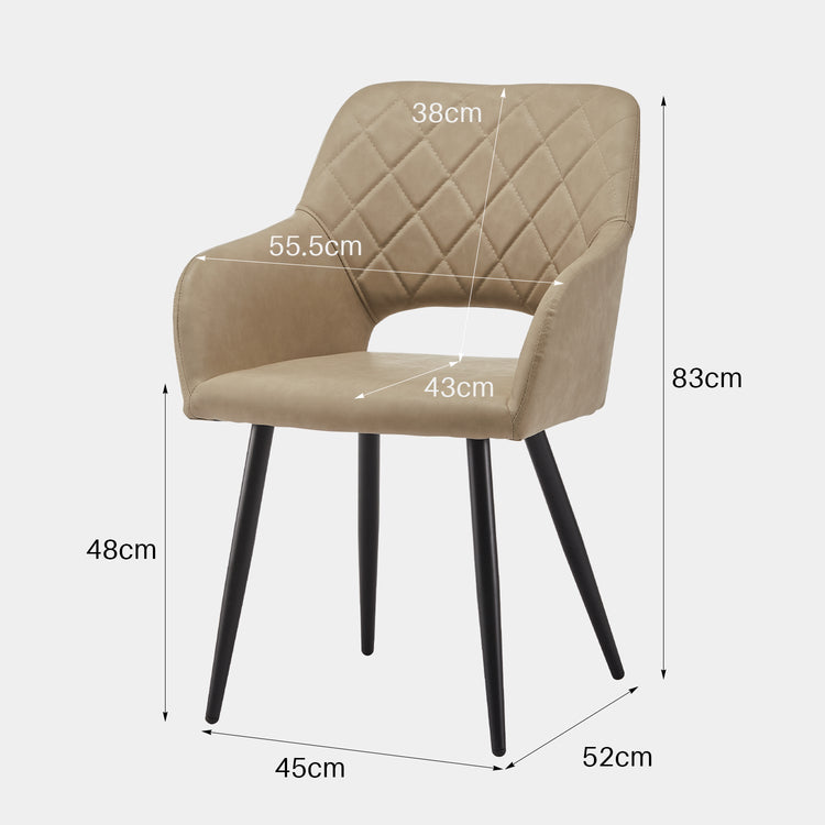 Kieran Faux Leather Dining Chairs [Set of 2]-3