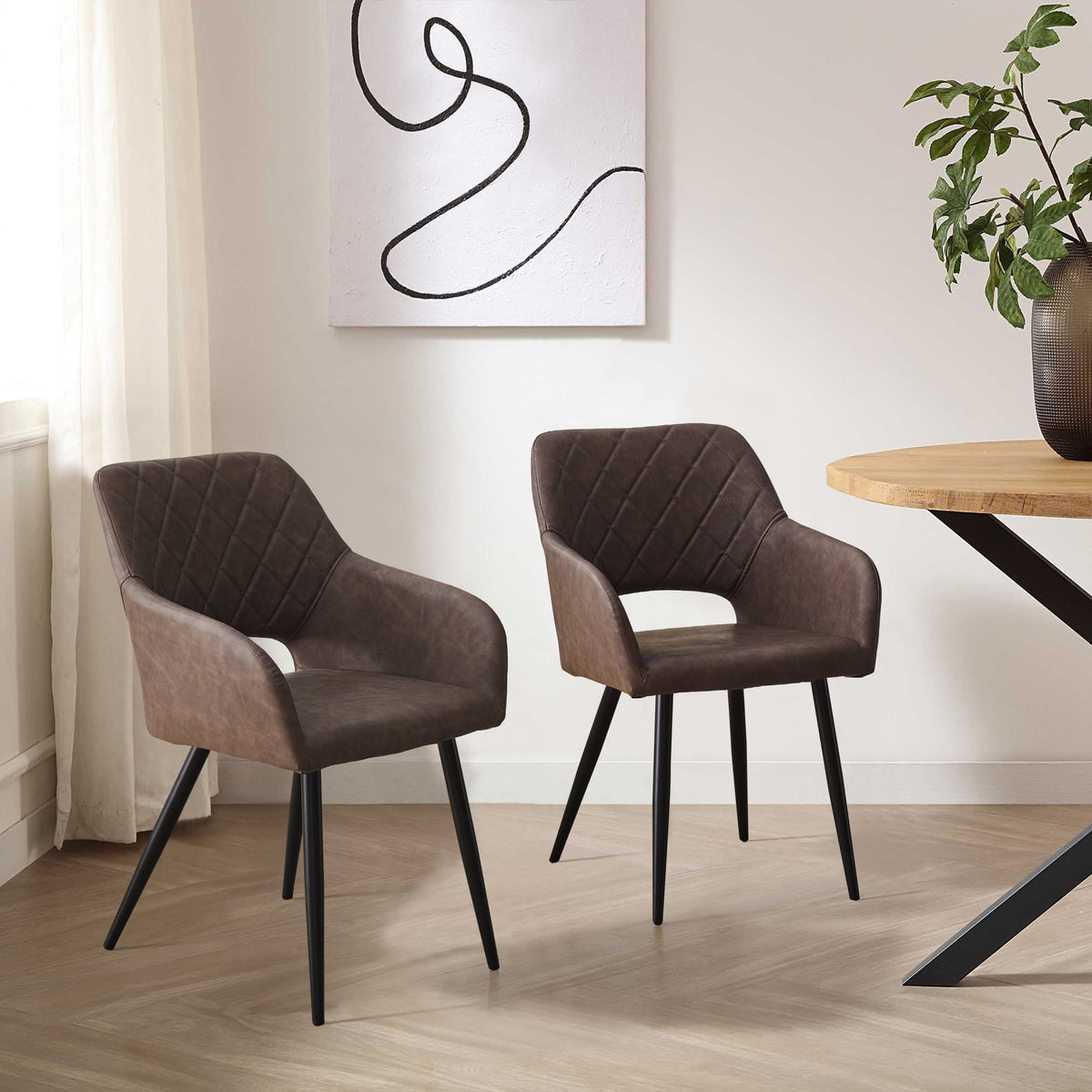 Kieran Faux Leather Dining Chairs [Set of 2]-5