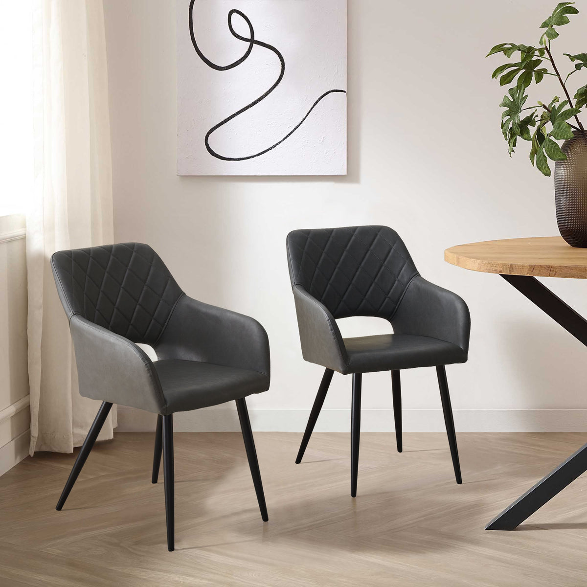 Kieran Faux Leather Dining Chairs [Set of 2]-6