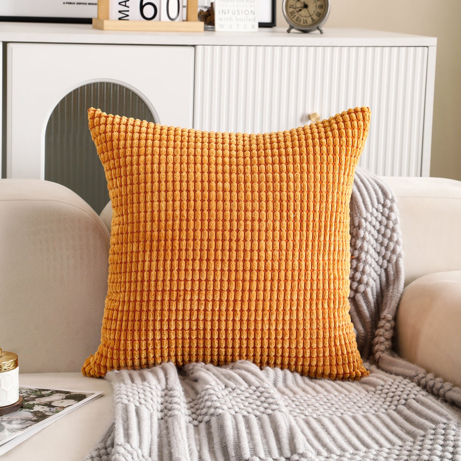 Corn Textured Corduroy Cushion Covers Home Sofa  50x50CM, 30x50CM - 3 Colours-1