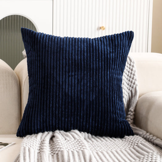 Corduroy Cushion Covers Home Sofa 50x50CM - Blue-0
