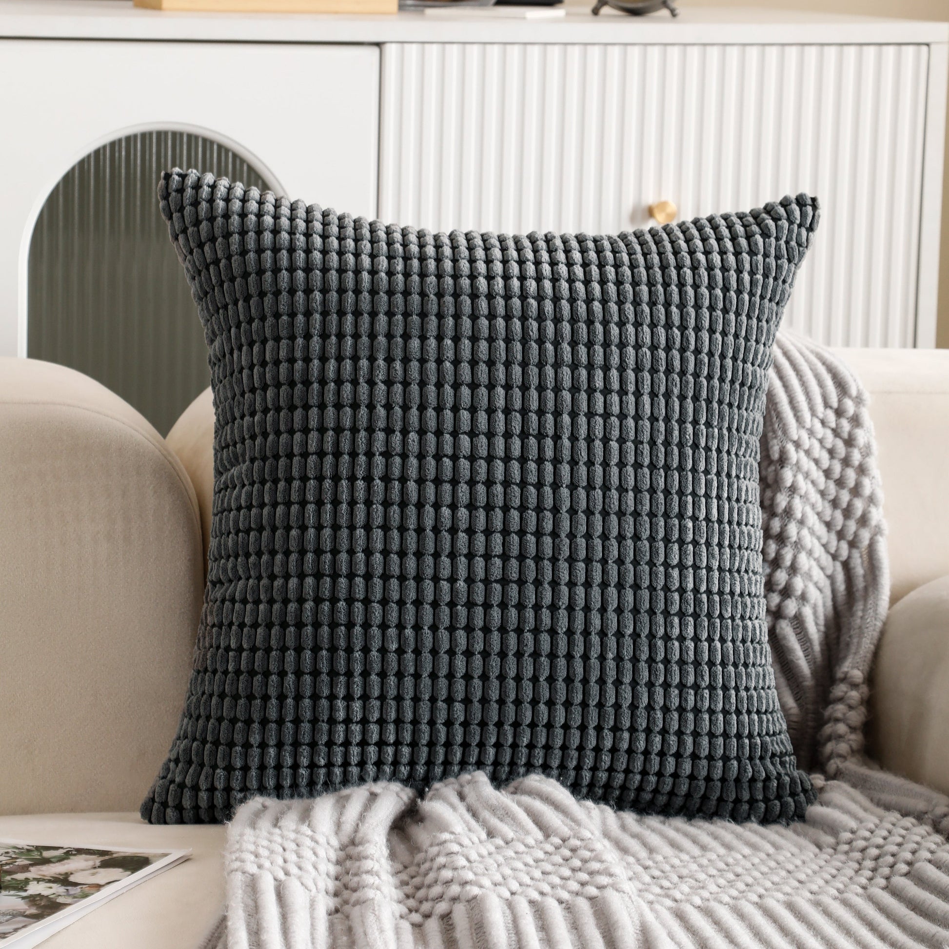 Corn Textured Corduroy Cushion Covers Home Sofa  50x50CM, 30x50CM - 3 Colours-4