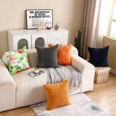 Corduroy Cushion Covers Home Sofa 50x50CM - Blue-2